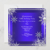 Royal Blue Quinceanera 15th Elite Elegant Birthday Invitation (Back)
