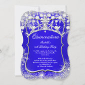 Royal Blue Quinceanera 15th Winter Wonderland Invitation (Front)