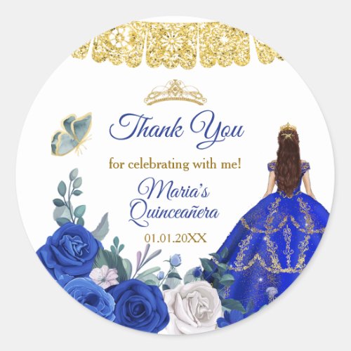 Royal Blue Quinceaera Favor Thank You Gift Tag