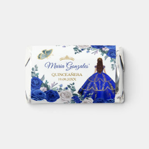 Royal Blue Quinceañera Gold Crown Glitter Hershey's Miniatures