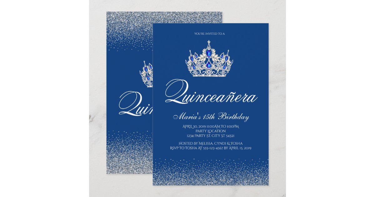 Royal Blue Quinceanera Invitations | Zazzle