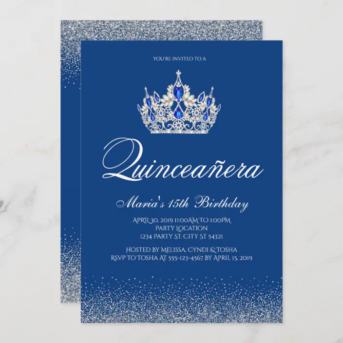 Royal Blue Quinceanera Invitations ...