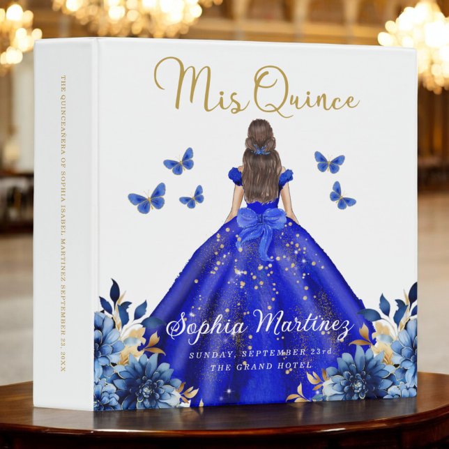 Royal Blue Quinceanera Photo Album and Planner 3 Ring Binder (Creator Uploaded)
