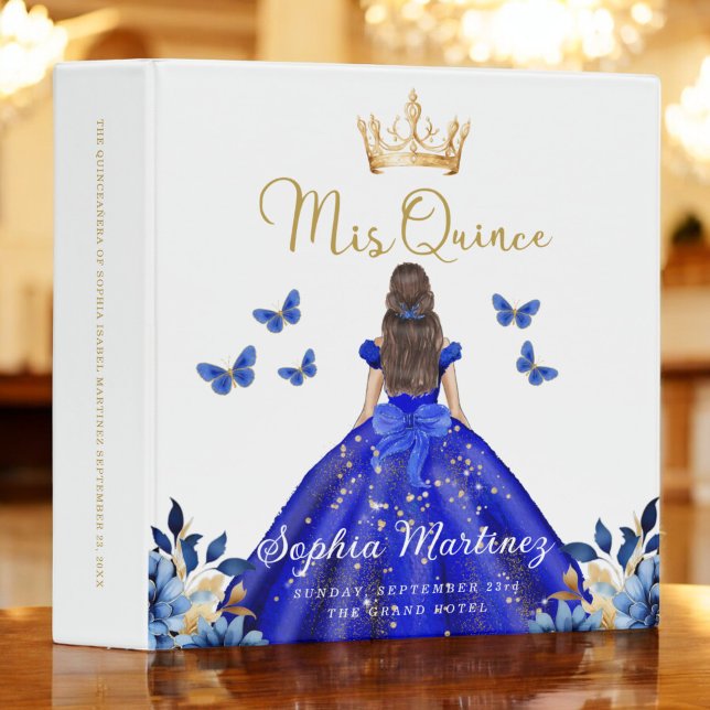 Royal Blue Quinceanera Photo Album and Planner 3 Ring Binder (Creator Uploaded)
