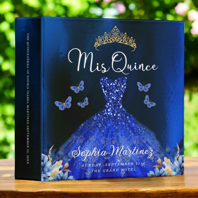 Royal Blue Quinceanera Photo Album and Planner 3 Ring Binder (Creator Uploaded)