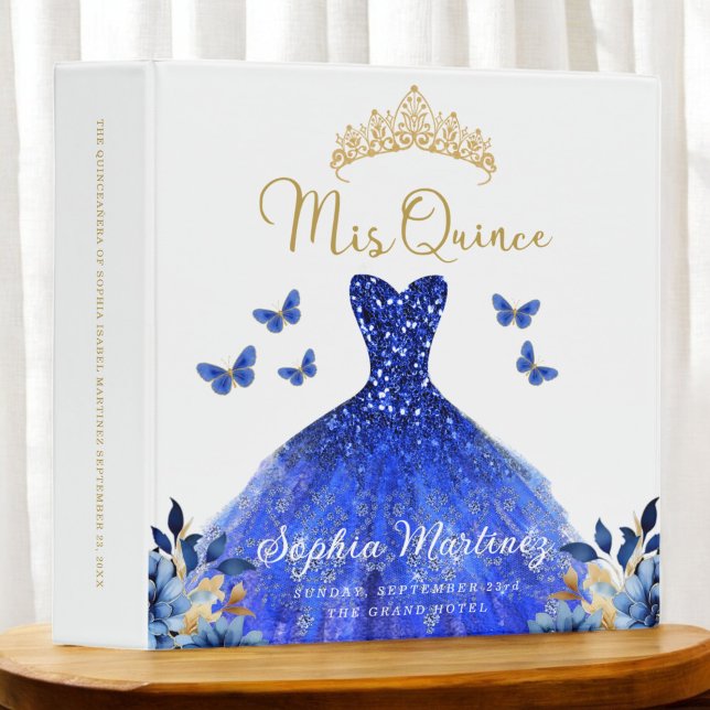 Royal Blue Quinceanera Photo Album and Planner 3 Ring Binder (Creator Uploaded)