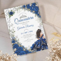 Royal Blue Quinceañera Silver Butterflies