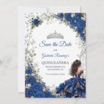 Royal Blue Quinceañera Silver Butterflies