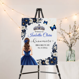 Royal Blue Quinceanera Welcome Sign Custom