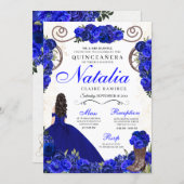 Royal Blue Ranchero Princess Quinceanera Invitation (Front/Back)