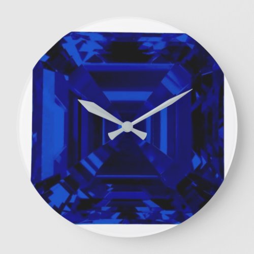 Royal Blue Rectangular Sapphire Blue Large Clock