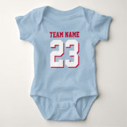 Royal Blue Red Baby Football Jersey Sports Romper at Zazzle