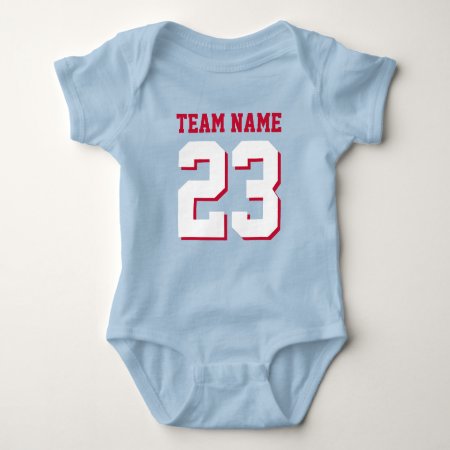 Royal Blue Red Baby Football Jersey Sports Romper
