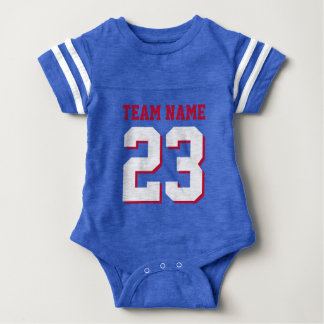Royal Blue Red Baby Football Jersey Sports Romper