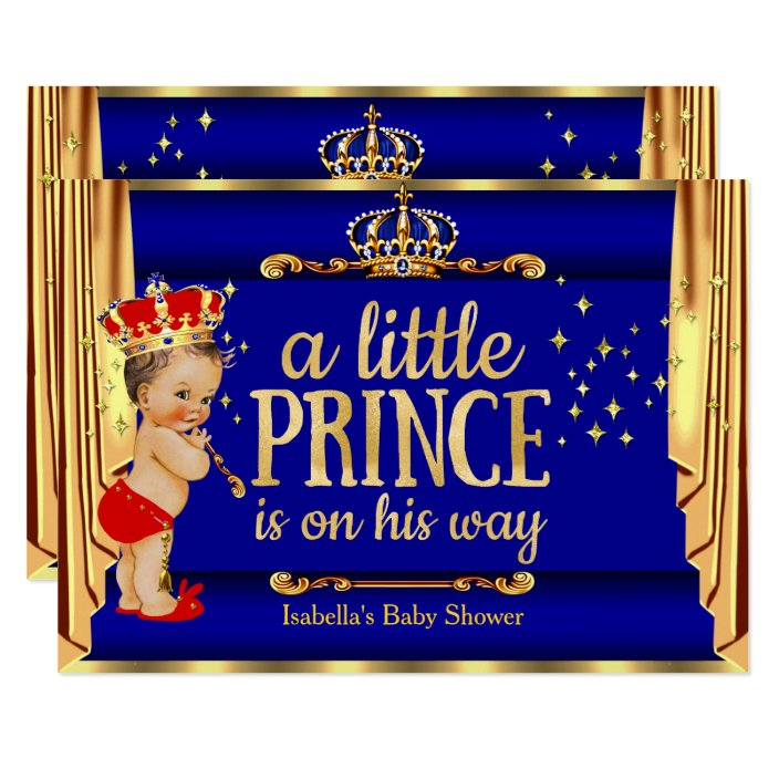 royal blue baby shower invitations