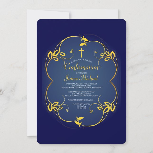 Royal Blue Religious Invitation (Front)