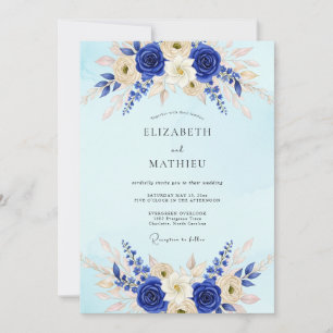 Royal Blue Resplendent Winter Wedding Invitation