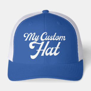 ROYAL BLUE Retro 6 Panel Custom Trucker Hat Blank