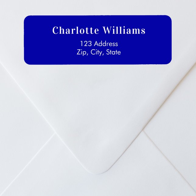 Royal blue return address label (Creator Uploaded)