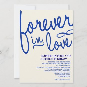 Royal Blue Romantic Wedding Invitations by CleanGreenDesigns at Zazzle