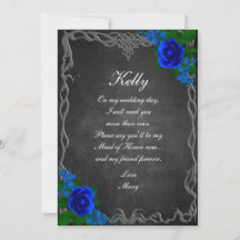 Royal Blue Rose Chalk Board Fall Maid Of Honor