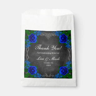 Royal Blue Rose Chalk Board Fall Wedding Favor Bag