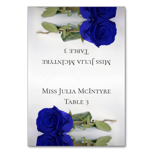 Royal Blue Rose Wedding DIY Fold Place Card