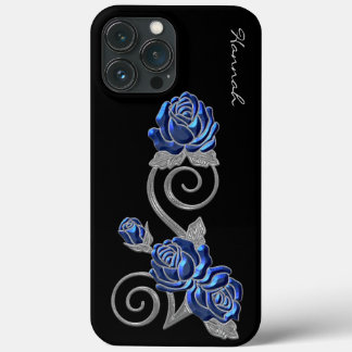 Royal Blue Roses iPhone 13 Pro Max Case