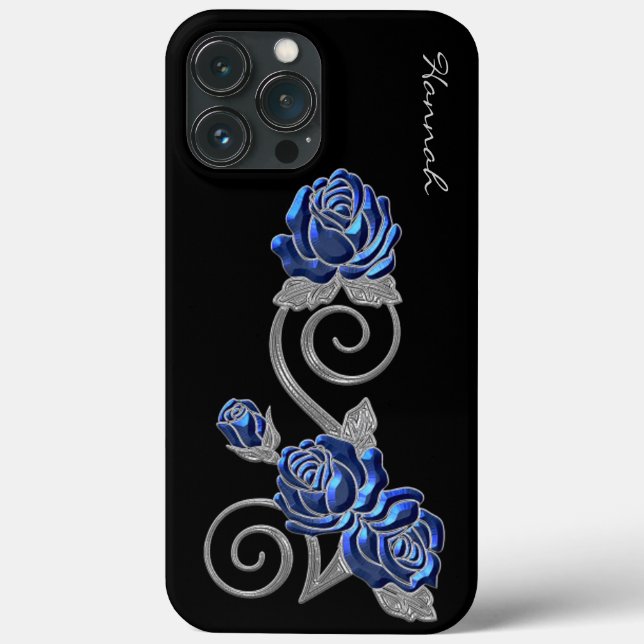 Royal Blue Roses Case-Mate iPhone Case (Back)