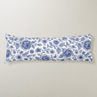 Royal Blue Roses Floral Pattern 