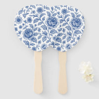 Royal Blue Roses Floral Pattern 