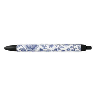 Royal Blue Roses Floral Pattern  Pen