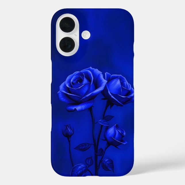Royal Blue Roses Glow iPhone Case (Back)