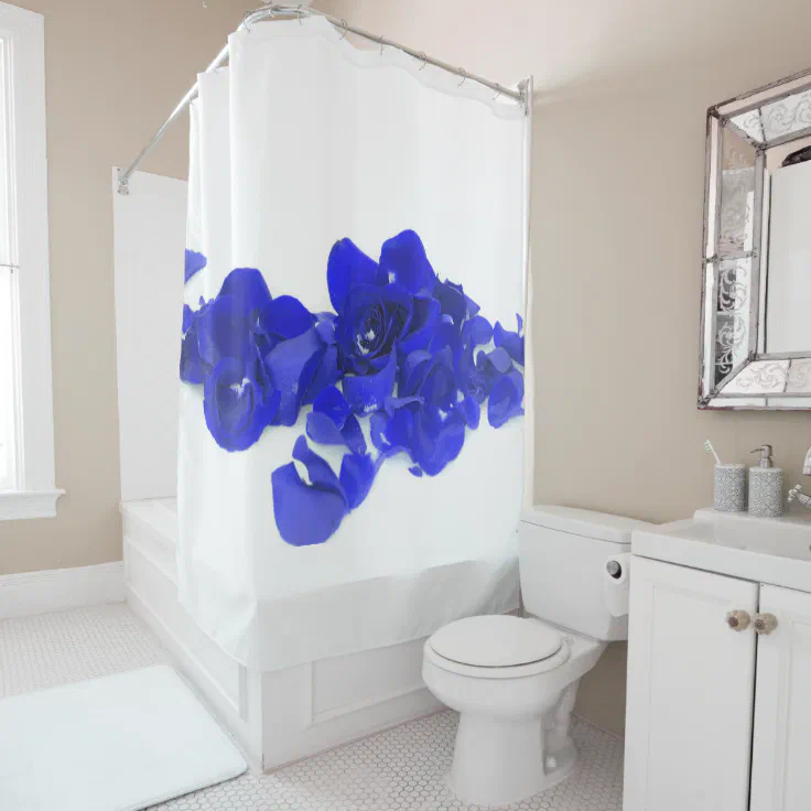 Royal Blue Roses Shower Curtain Zazzle