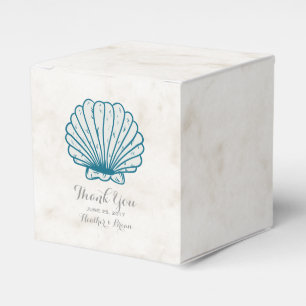 Royal Blue Rustic Seashell Wedding Favor Boxes