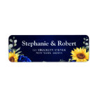 Royal Blue Rustic Sunflower Geometric Wedding Lab