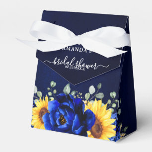 Royal Blue Rustic Sunflower Modern Bridal Shower F Favor Boxes