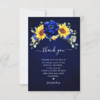 Royal Blue Rustic Sunflower Modern Bridal Shower T