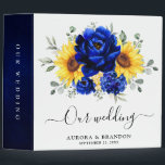 Royal Blue Rustic Sunflower Modern Floral Wedding  3 Ring Binder<br><div class="desc">Elegant and modern rustic country wedding binder features bright yellow sunflower,  Royal blue peonies ,  baby’s breath,  gypsophila floral frame / wreath with eucalyptus leaves. Please find more matching designs and variations from my "blissweddingpaperie" store. And feel free to contact me for further customization or matching items.</div>