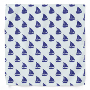 Royal Blue Sailboat Pattern Bandana