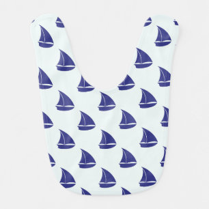 Royal Blue Sailboat Pattern Bib