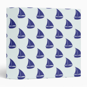 Royal Blue Sailboat Pattern Binder