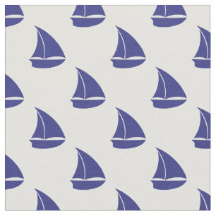 Royal Blue Sailboat Pattern Fabric