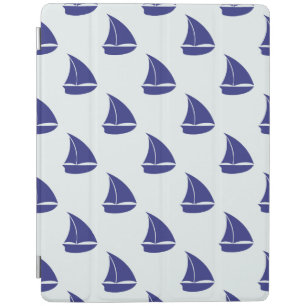 Royal Blue Sailboat Pattern iPad Smart Cover