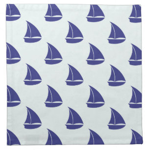 Royal Blue Sailboat Pattern Napkin