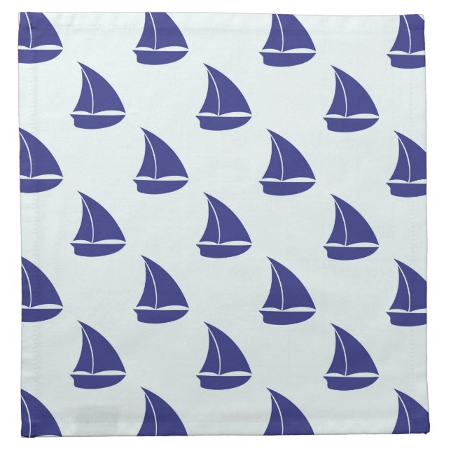 Royal Blue Sailboat Pattern Napkin (Front)