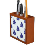 Royal Blue Sailboat Pattern Pencil/Pen Holder