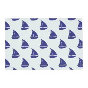 Royal Blue Sailboat Pattern Placemat