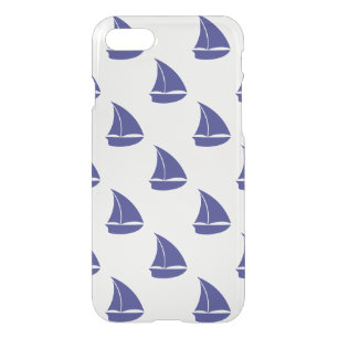 Royal Blue Sailboat Pattern iPhone SE/8/7 Case
