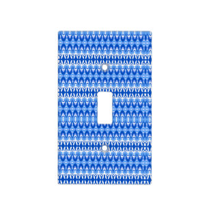 Royal Blue Sapphire and White Geometric Light Switch Cover